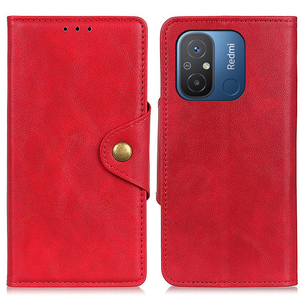 Flip Leather Phone Cover For Xiaomi Redmi 12C 4G 11A 4G Brass Buckle Phone Case with Stand Wallet Flip Leather Phone Cover For Xiaomi Redmi 12C 4G 11A 4G Brass Buckle Phone Case with Stand Wallet